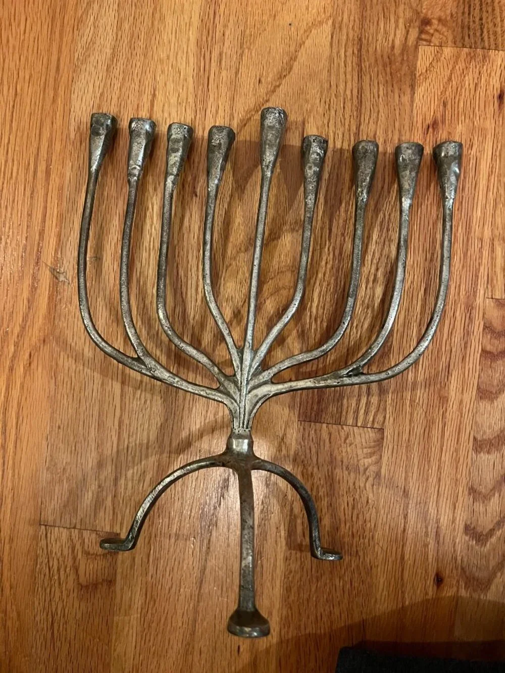 Pottery Barn Silver Metal Menorah L 9.5 in x H 11 in x W 6.25 in